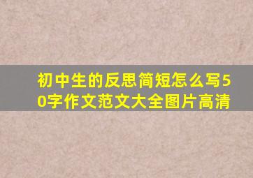 初中生的反思简短怎么写50字作文范文大全图片高清