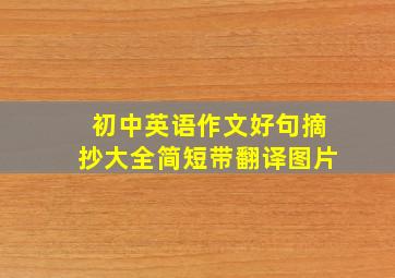 初中英语作文好句摘抄大全简短带翻译图片