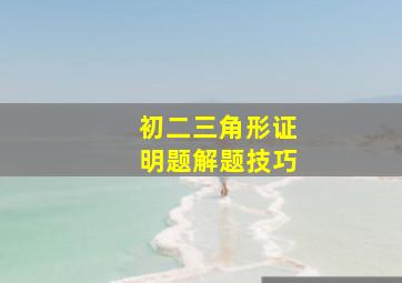 初二三角形证明题解题技巧