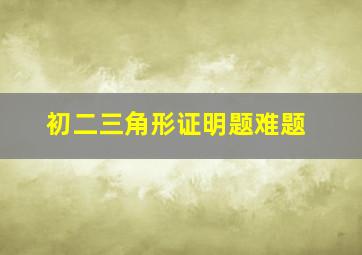 初二三角形证明题难题