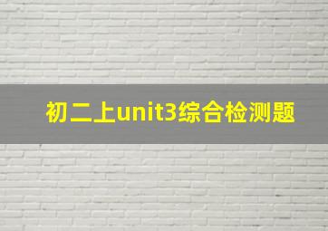 初二上unit3综合检测题