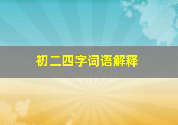 初二四字词语解释