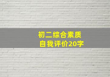 初二综合素质自我评价20字