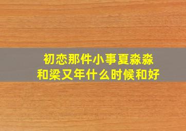 初恋那件小事夏淼淼和梁又年什么时候和好