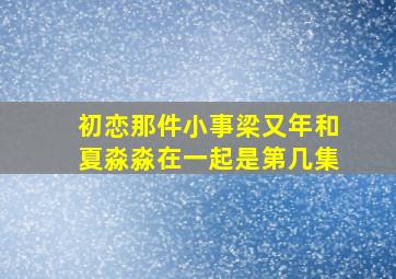 初恋那件小事梁又年和夏淼淼在一起是第几集