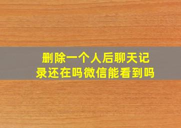 删除一个人后聊天记录还在吗微信能看到吗