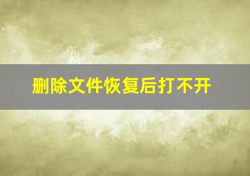 删除文件恢复后打不开