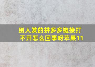 别人发的拼多多链接打不开怎么回事呀苹果11