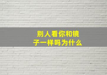 别人看你和镜子一样吗为什么