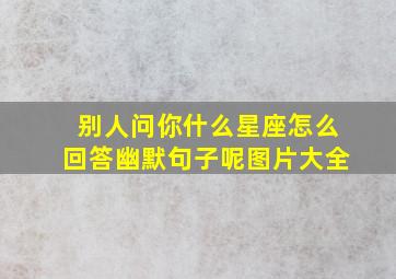 别人问你什么星座怎么回答幽默句子呢图片大全