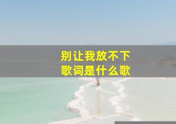 别让我放不下歌词是什么歌