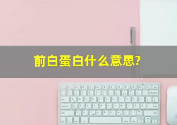 前白蛋白什么意思?