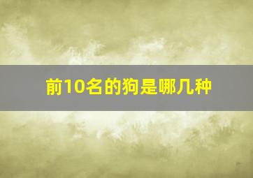 前10名的狗是哪几种