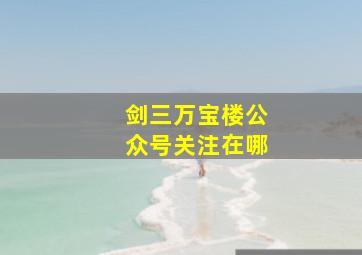 剑三万宝楼公众号关注在哪