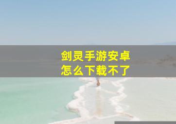 剑灵手游安卓怎么下载不了