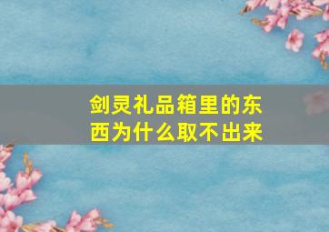 剑灵礼品箱里的东西为什么取不出来