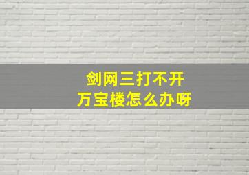 剑网三打不开万宝楼怎么办呀