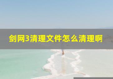 剑网3清理文件怎么清理啊