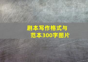 剧本写作格式与范本300字图片