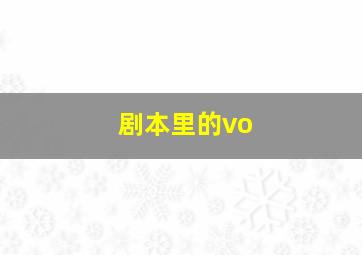 剧本里的vo