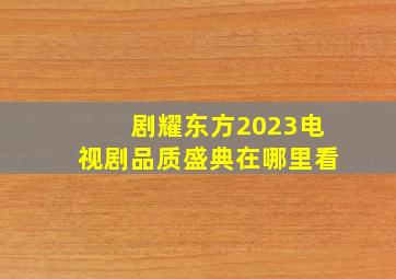 剧耀东方2023电视剧品质盛典在哪里看