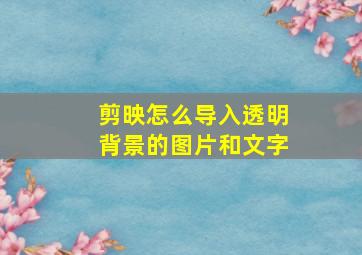 剪映怎么导入透明背景的图片和文字