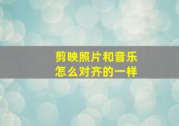 剪映照片和音乐怎么对齐的一样