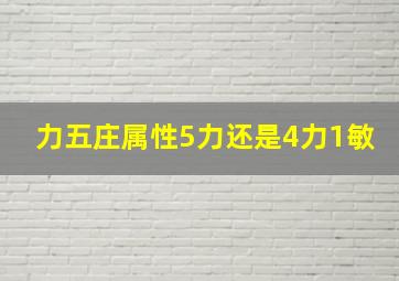 力五庄属性5力还是4力1敏