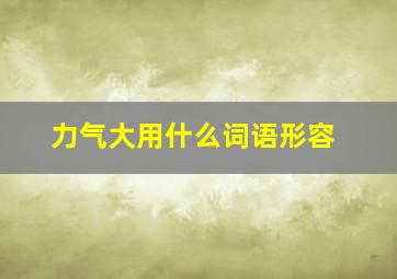 力气大用什么词语形容