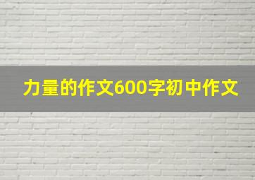 力量的作文600字初中作文