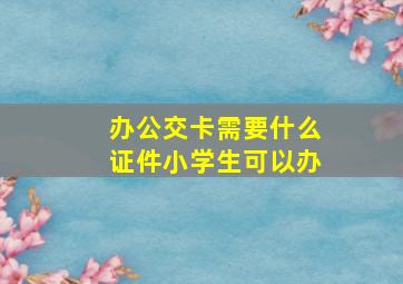 办公交卡需要什么证件小学生可以办