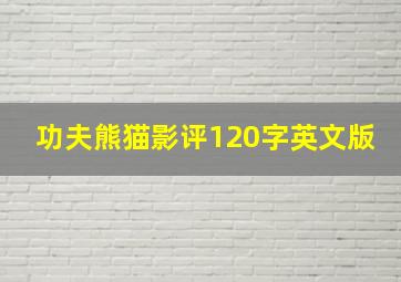 功夫熊猫影评120字英文版