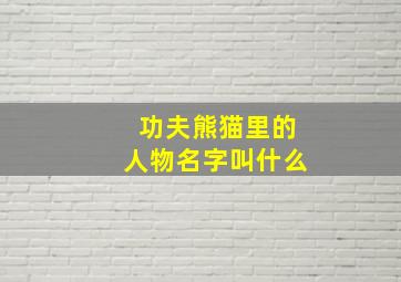 功夫熊猫里的人物名字叫什么