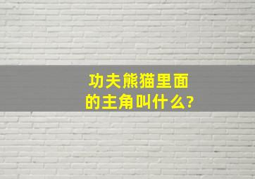 功夫熊猫里面的主角叫什么?