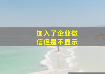 加入了企业微信但是不显示