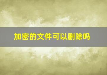 加密的文件可以删除吗