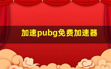 加速pubg免费加速器