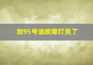 加95号油故障灯亮了