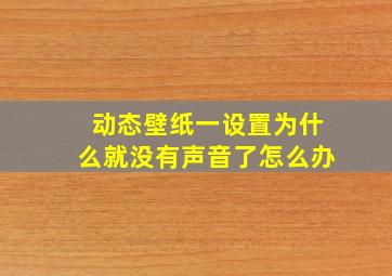 动态壁纸一设置为什么就没有声音了怎么办