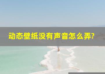 动态壁纸没有声音怎么弄?