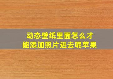 动态壁纸里面怎么才能添加照片进去呢苹果