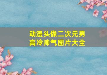 动漫头像二次元男高冷帅气图片大全