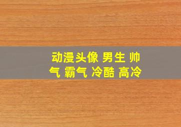 动漫头像 男生 帅气 霸气 冷酷 高冷