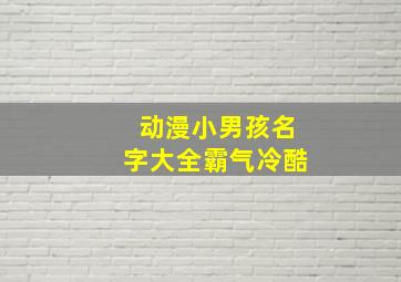 动漫小男孩名字大全霸气冷酷