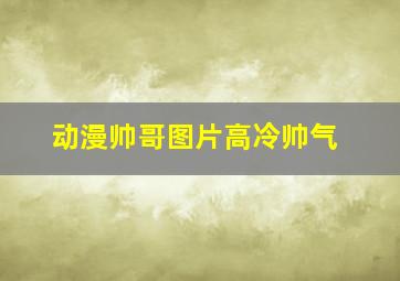 动漫帅哥图片高冷帅气