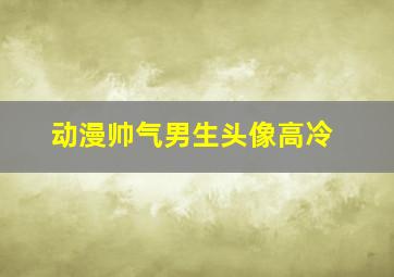 动漫帅气男生头像高冷