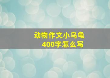 动物作文小乌龟400字怎么写