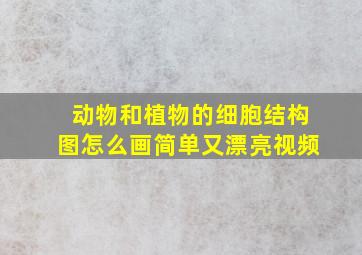 动物和植物的细胞结构图怎么画简单又漂亮视频