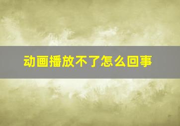 动画播放不了怎么回事