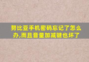 努比亚手机密码忘记了怎么办,而且音量加减键也坏了